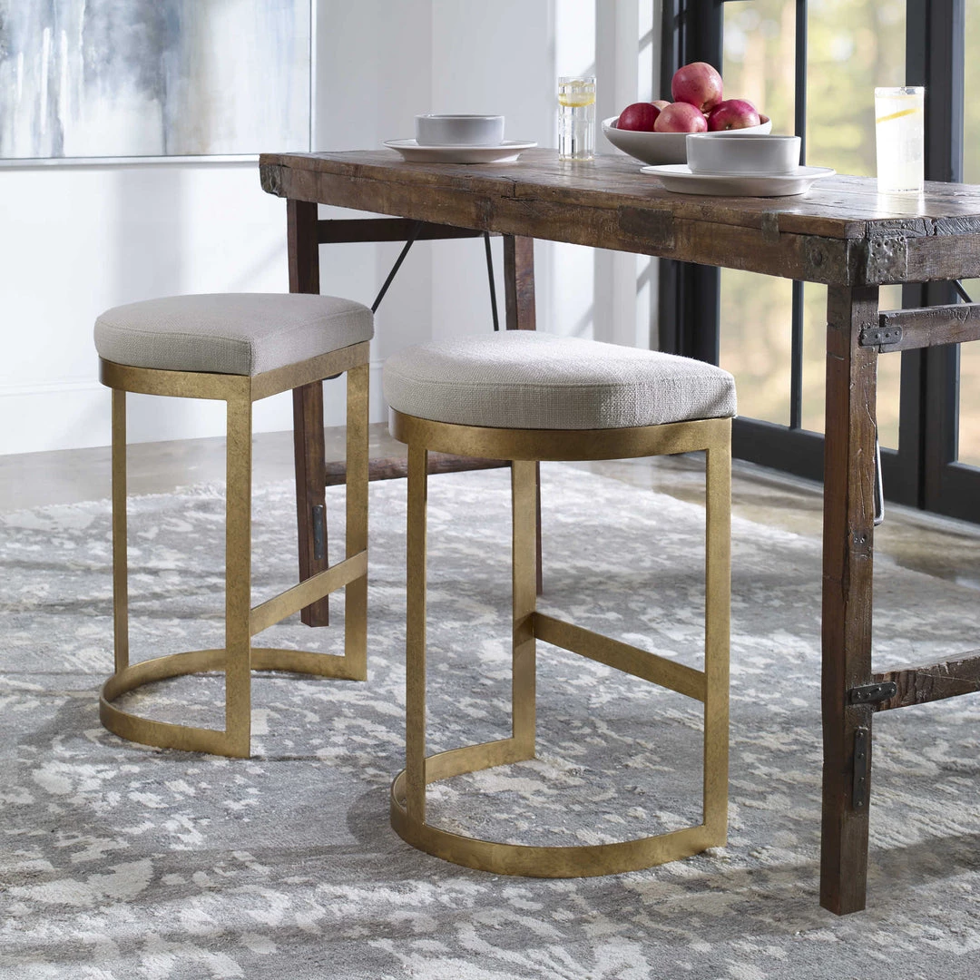 UTTERMOST IVANNA ANTIQUE GOLD COUNTER STOOL Kitchen + Dining 2 UTTERMOST IVANNA ANTIQUE GOLD COUNTER STOOL Kitchen + Dining