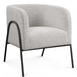 UTTERMOST JACOBSEN BARREL CHAIR: IVORY-GREY BOUCLE Furniture