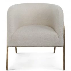 UTTERMOST Furniture JACOBSEN BARREL CHAIR: OFF-WHITE SHEARLING