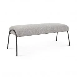 UTTERMOST JACOBSEN BENCH: IVORY-GREY BOUCLE