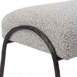 UTTERMOST JACOBSEN BENCH: IVORY-GREY BOUCLE