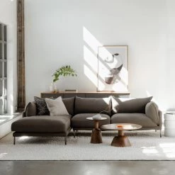 MOES Furniture JAMES SECTIONAL: CHARCOAL