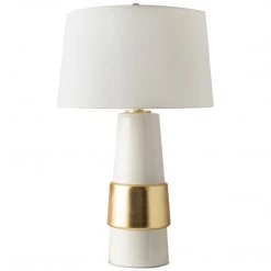SURYA JANIE WHITE + GOLD CERAMIC LAMP Lighting