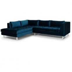 NUEVO JANIS LEFT ARM FACING SECTIONAL MIDNIGHT BLUE VELOUR