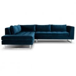NUEVO JANIS LEFT ARM FACING SECTIONAL MIDNIGHT BLUE VELOUR