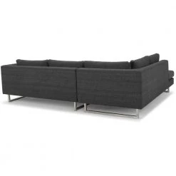 NUEVO Living Room JANIS LEFT ARM FACING SECTIONAL DARK GRAY TWEED