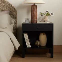 FOUR HANDS JANUS NIGHTSTAND: BLACK