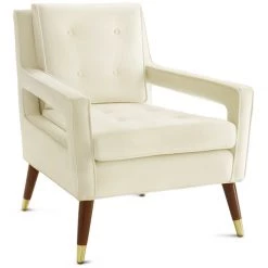 TOV JASEN ARM CHAIR: CREAM VELVET Living Room