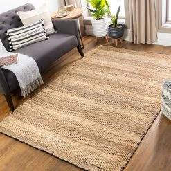 SURYA JASMINE 01 WOVEN JUTE RUG: TAN