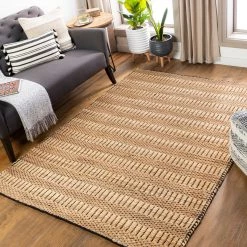 SURYA JASMINE 02 WOVEN JUTE RUG: CAMEL