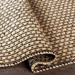 SURYA JASMINE 03 WOVEN JUTE RUG: NATURAL, BLACK