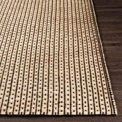 SURYA JASMINE 03 WOVEN JUTE RUG: NATURAL, BLACK