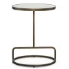 UTTERMOST Furniture JESSIE ANTIQUE GOLD MARBLE TOP OVAL SIDE TABLE