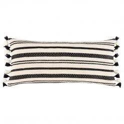 SURYA JESSIE BLACK + WHITE STRIPE LUMBAR PILLOW