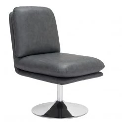 ZUO JET-SET GREY VINYL SWIVEL CHAIR Furniture