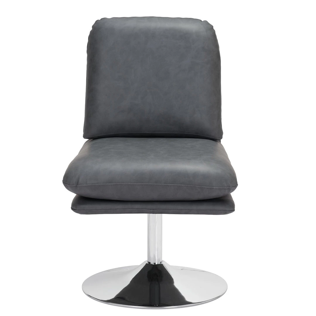 ZUO JET-SET GREY VINYL SWIVEL CHAIR Furniture 3 ZUO JET-SET GREY VINYL SWIVEL CHAIR Furniture