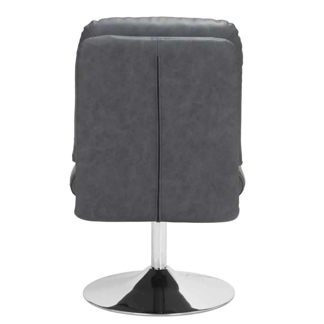 ZUO JET-SET GREY VINYL SWIVEL CHAIR Furniture 4 ZUO JET-SET GREY VINYL SWIVEL CHAIR Furniture