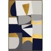 L ART Wall Art "JIG SAW" METALLIC GOLD & NAVY CANVAS ART