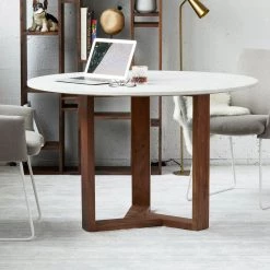 MOES JINXX 48"ROUND MARBLE TOP DINING TABLE Kitchen + Dining 10 MOES JINXX 48