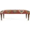 SURYA Furniture JOHAR WOOL & JUTE KILIM BENCH: BRICK RED