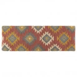 SURYA Furniture JOHAR WOOL & JUTE KILIM BENCH: BRICK RED