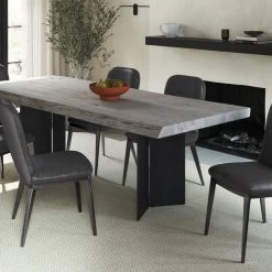 MOES JOSHUA WHITEWASHED ACACIA LIVE-EDGE DINING TABLE Furniture