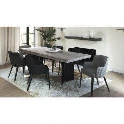 MOES JOSHUA WHITEWASHED ACACIA LIVE-EDGE DINING TABLE Furniture