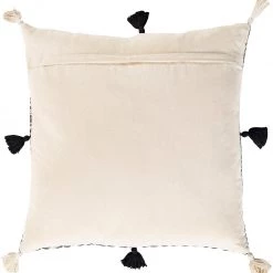 SURYA Pillows + Decor JESSIE BLACK + IVORY TASSEL PILLOW