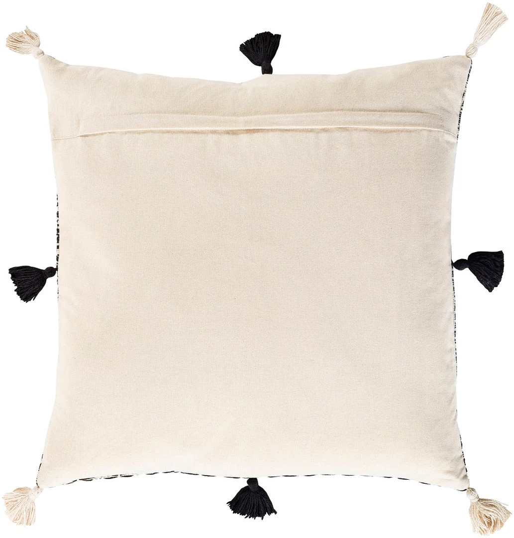 SURYA Pillows + Decor JESSIE BLACK + IVORY TASSEL PILLOW 2 SURYA Pillows + Decor JESSIE BLACK + IVORY TASSEL PILLOW