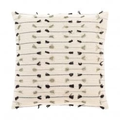 SURYA Pillows + Decor JESSIE BLACK + SAGE TASSEL PILLOW