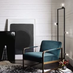 FOUR HANDS JULES SAPPHIRE MARINE VELVET ARM CHAIR Furniture