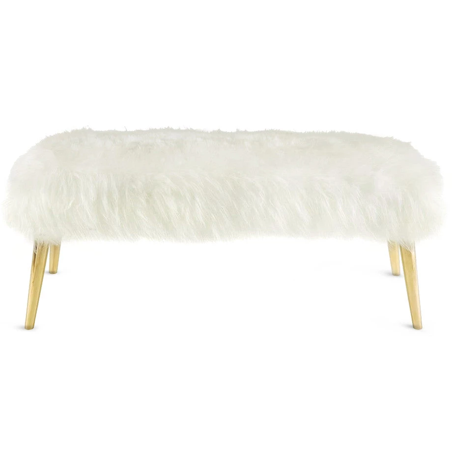 TOV JULES WHITE SHEEPSKIN BENCH Living Room 2 TOV JULES WHITE SHEEPSKIN BENCH Living Room