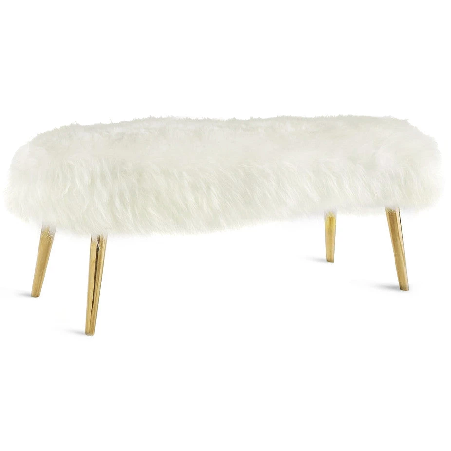 TOV JULES WHITE SHEEPSKIN BENCH Living Room 1 TOV JULES WHITE SHEEPSKIN BENCH Living Room