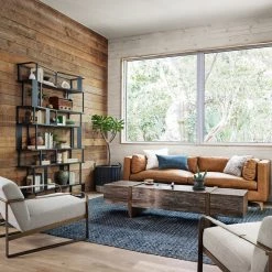 FOUR HANDS JULES STONE WASH ECRU LINEN ARM CHAIR Furniture