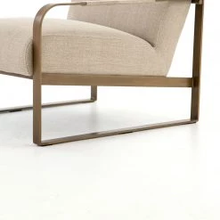 FOUR HANDS JULES STONE WASH ECRU LINEN ARM CHAIR Furniture