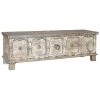 DOVETAIL JUNIA HAND-CARVED TRUNK BENCH Furniture