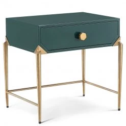 TOV JUNIPER GREEN LACQUER NIGHTSTAND Furniture