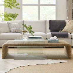 HOOKER PLAYA JUTE + GLASS COFFEE TABLE Furniture