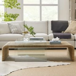HOOKER PLAYA JUTE + GLASS COFFEE TABLE Furniture