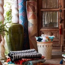 LOLOI KAHELO REVERSIBLE TASSEL RUG: BLACK + GREY