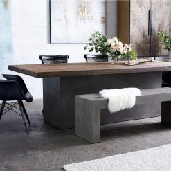 MOES KAIA INDOOR-OUTDOOR CONCRETE BENCH Living Room