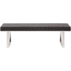 NUEVO Living Room KARLEE WOVEN LEATHER BENCH