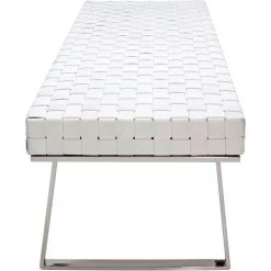 NUEVO Living Room KARLEE WOVEN LEATHER BENCH