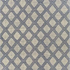 SURYA KELE WOOL + COTTON TEXTURED FLATWEAVE: BLUE Rug