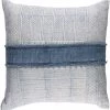 SURYA KELSI BLOCK PRINT DENIM PATCH PILLOW Pillows + Decor