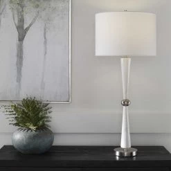 UTTERMOST KENDALL WHITE MARBLE TABLE LAMP