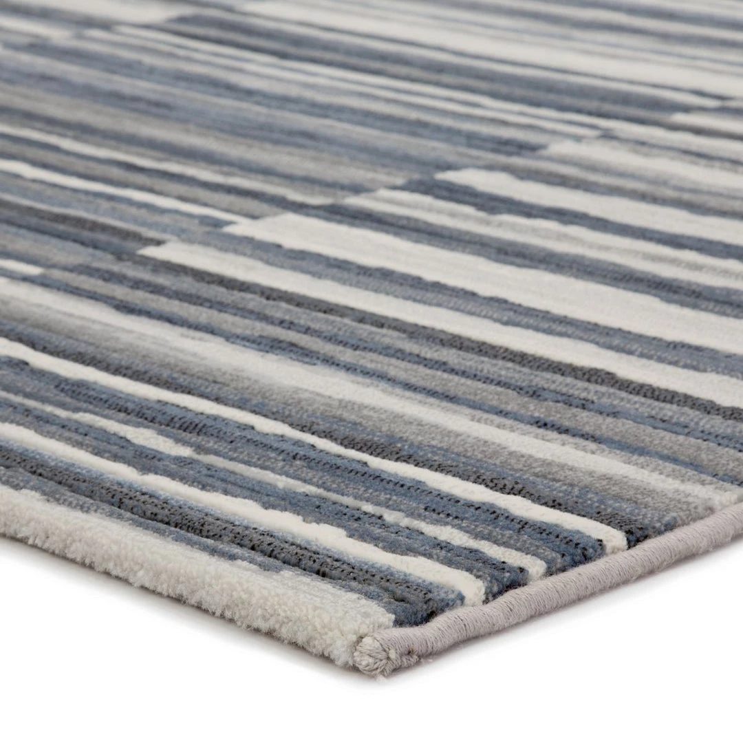 JAIPUR KENITH STRIPED RUG: STEEL, BLUE 3 JAIPUR KENITH STRIPED RUG: STEEL, BLUE