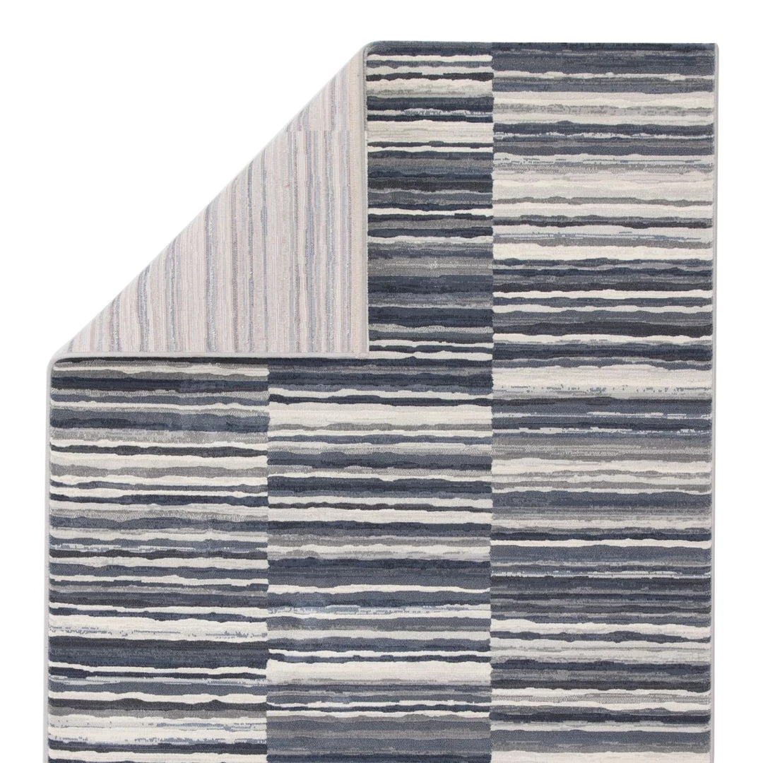 JAIPUR KENITH STRIPED RUG: STEEL, BLUE 4 JAIPUR KENITH STRIPED RUG: STEEL, BLUE