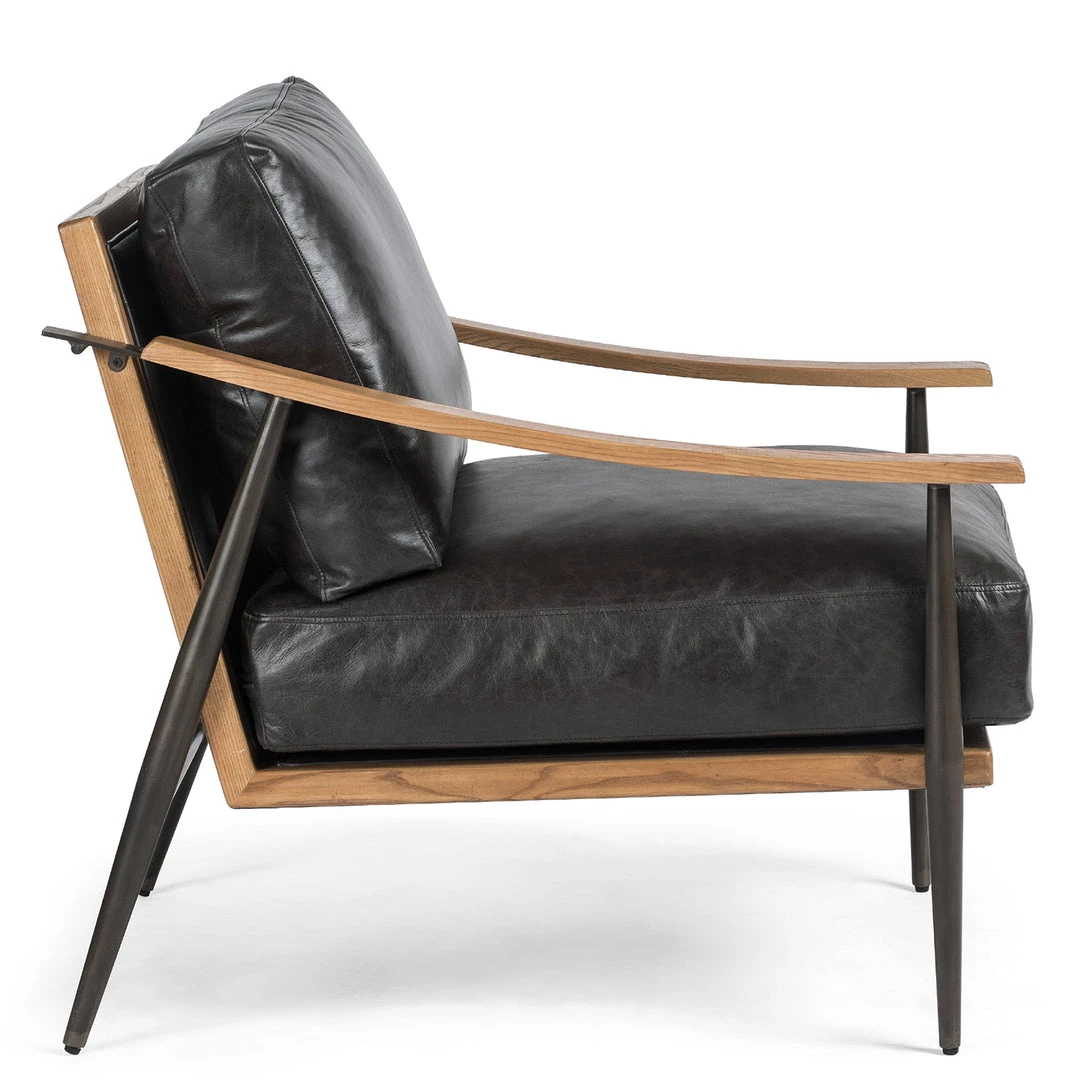 FOUR HANDS KENNEDY ARM CHAIR: SONOMA BLACK LEATHER Furniture 3 FOUR HANDS KENNEDY ARM CHAIR: SONOMA BLACK LEATHER Furniture