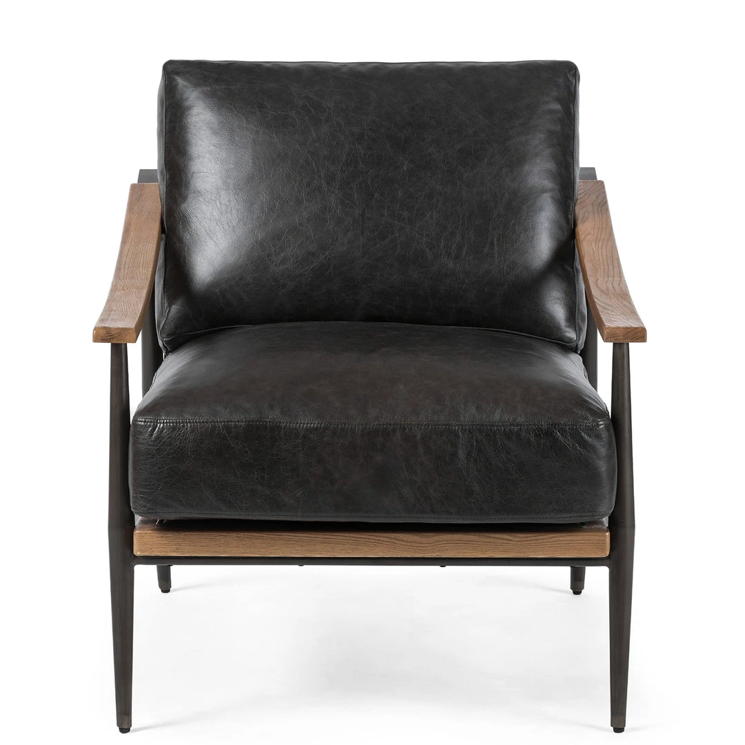 FOUR HANDS KENNEDY ARM CHAIR: SONOMA BLACK LEATHER Furniture 2 FOUR HANDS KENNEDY ARM CHAIR: SONOMA BLACK LEATHER Furniture